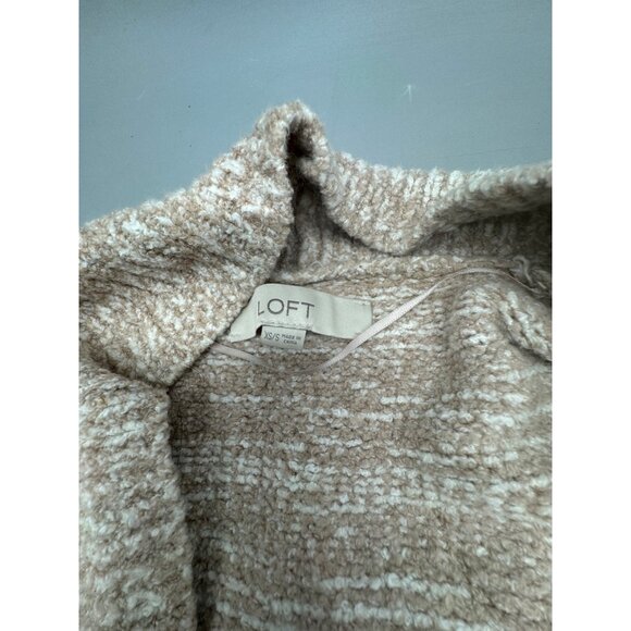 loft Sleeveless Beige Open Front Knit Cardigan With Pockets Women Size S READ - Picture 8 of 11